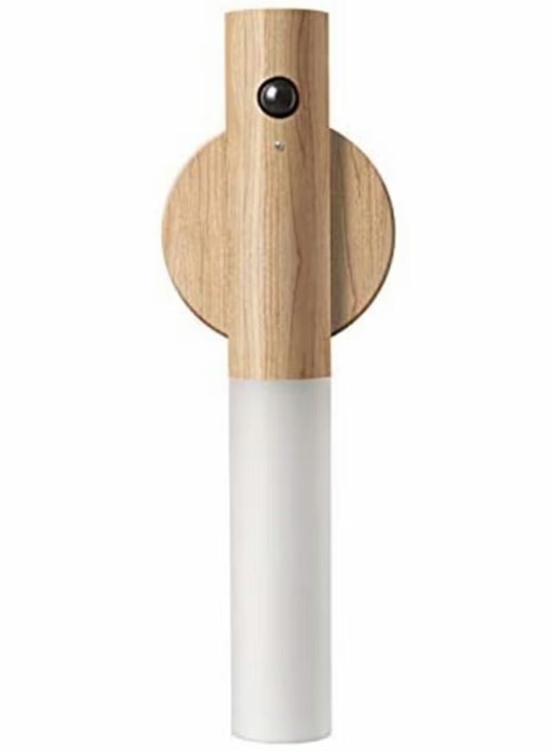 Modern Wooden LED Sensor Light Wall Lamp with Touch Dimmer, Warm Light Nordic Bedside Table Lamp, USB Rechargeable Indoor Sensor Light - Image 1